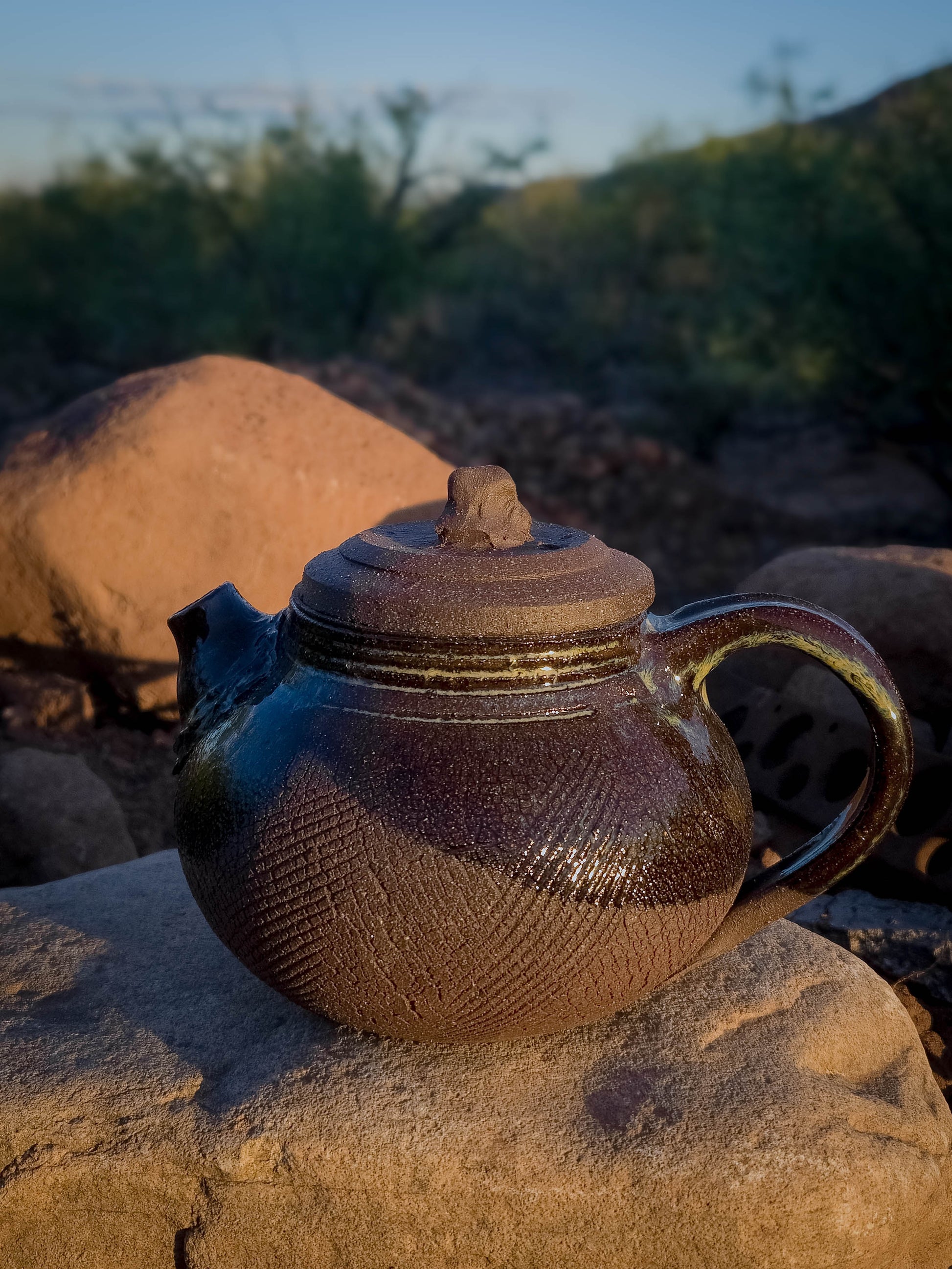 Desert Crackle Teapot #3 by Dirt Creature Pottery