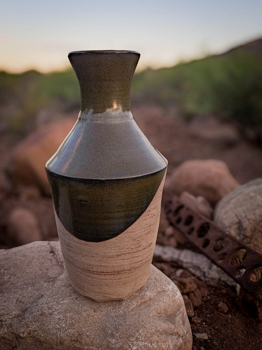 Desert Verdigris Vase #1 by Dirt Creature Pottery