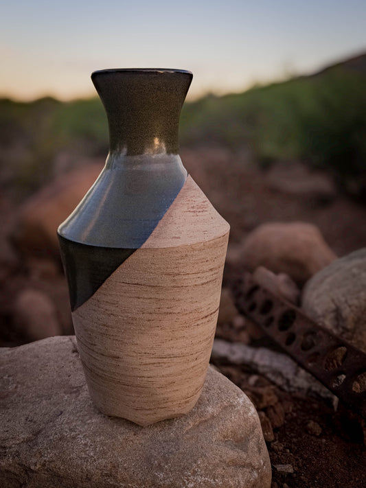 Desert Verdigris Vase #1 by Dirt Creature Pottery