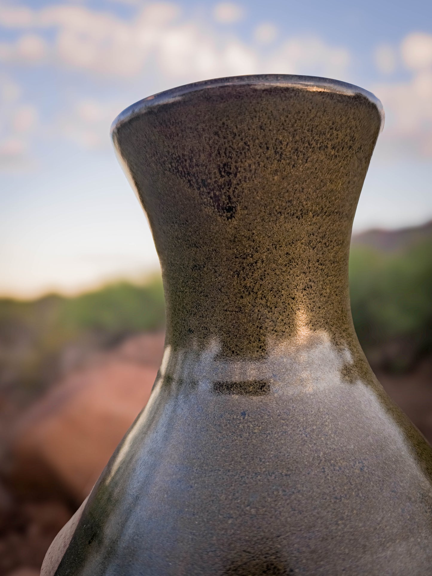 Desert Verdigris Vase #1 by Dirt Creature Pottery