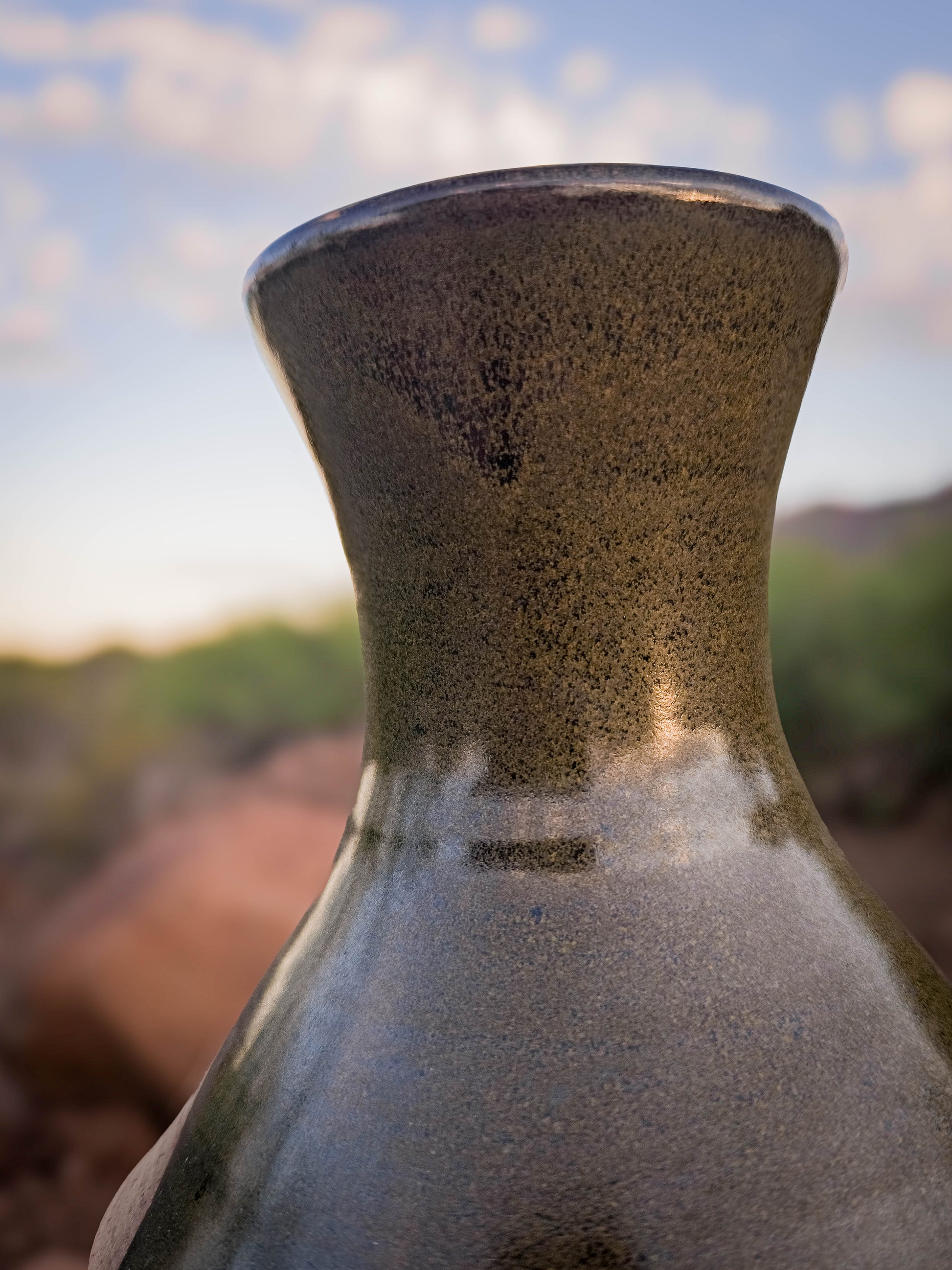 Desert Verdigris Vase #1 by Dirt Creature Pottery