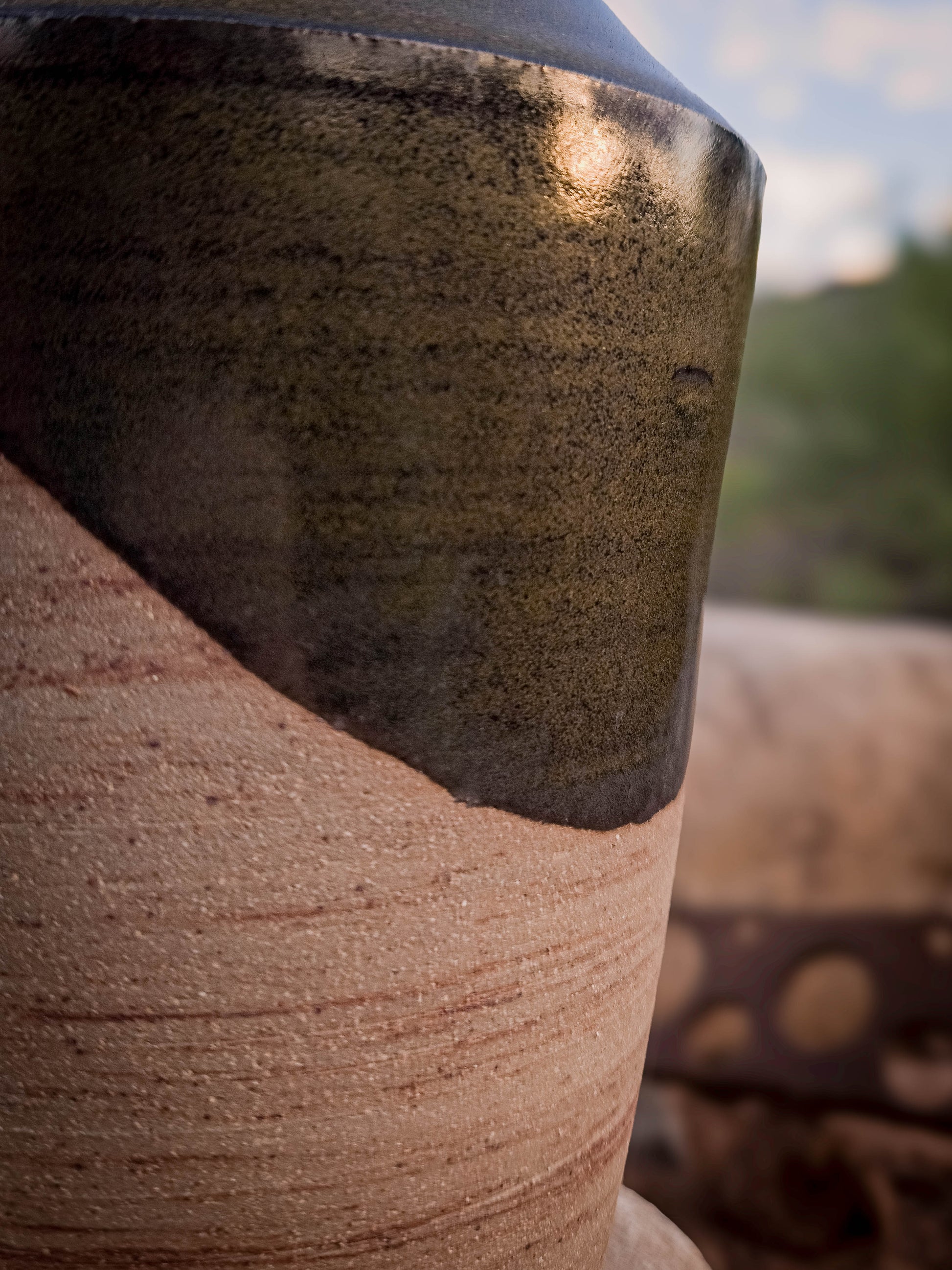 Desert Verdigris Vase #1 by Dirt Creature Pottery