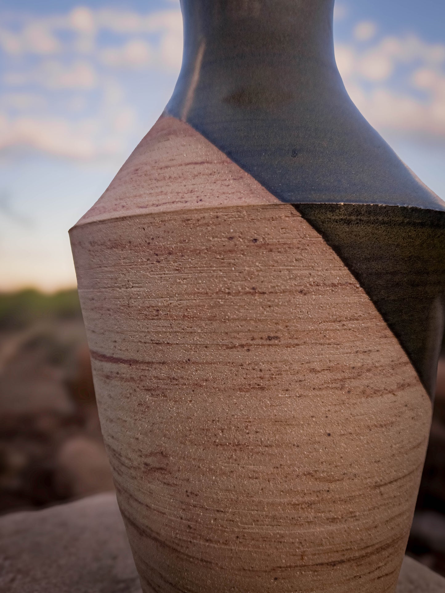 Desert Verdigris Vase #1 by Dirt Creature Pottery