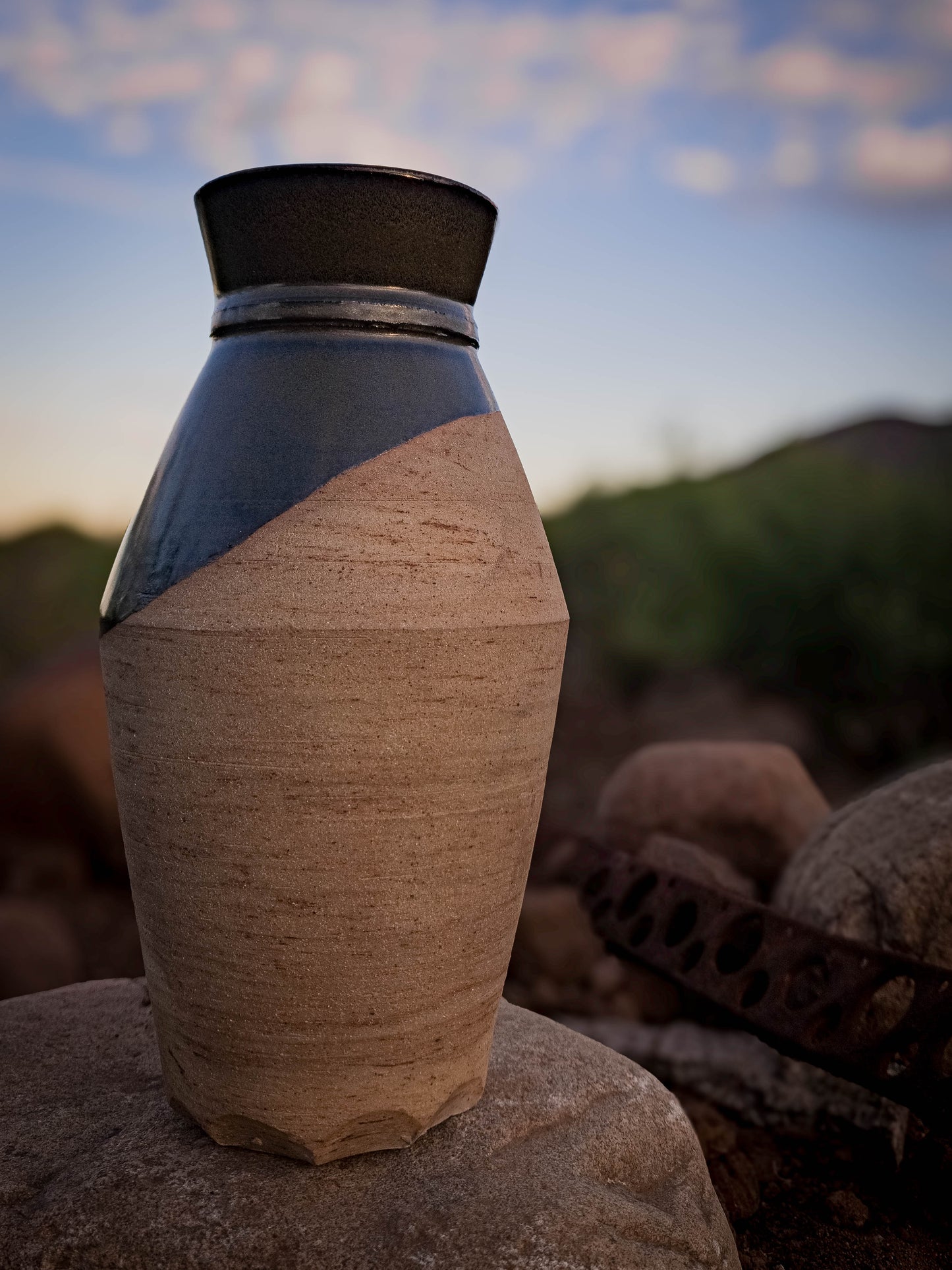 Desert Verdigris Vase #2 by Dirt Creature Pottery