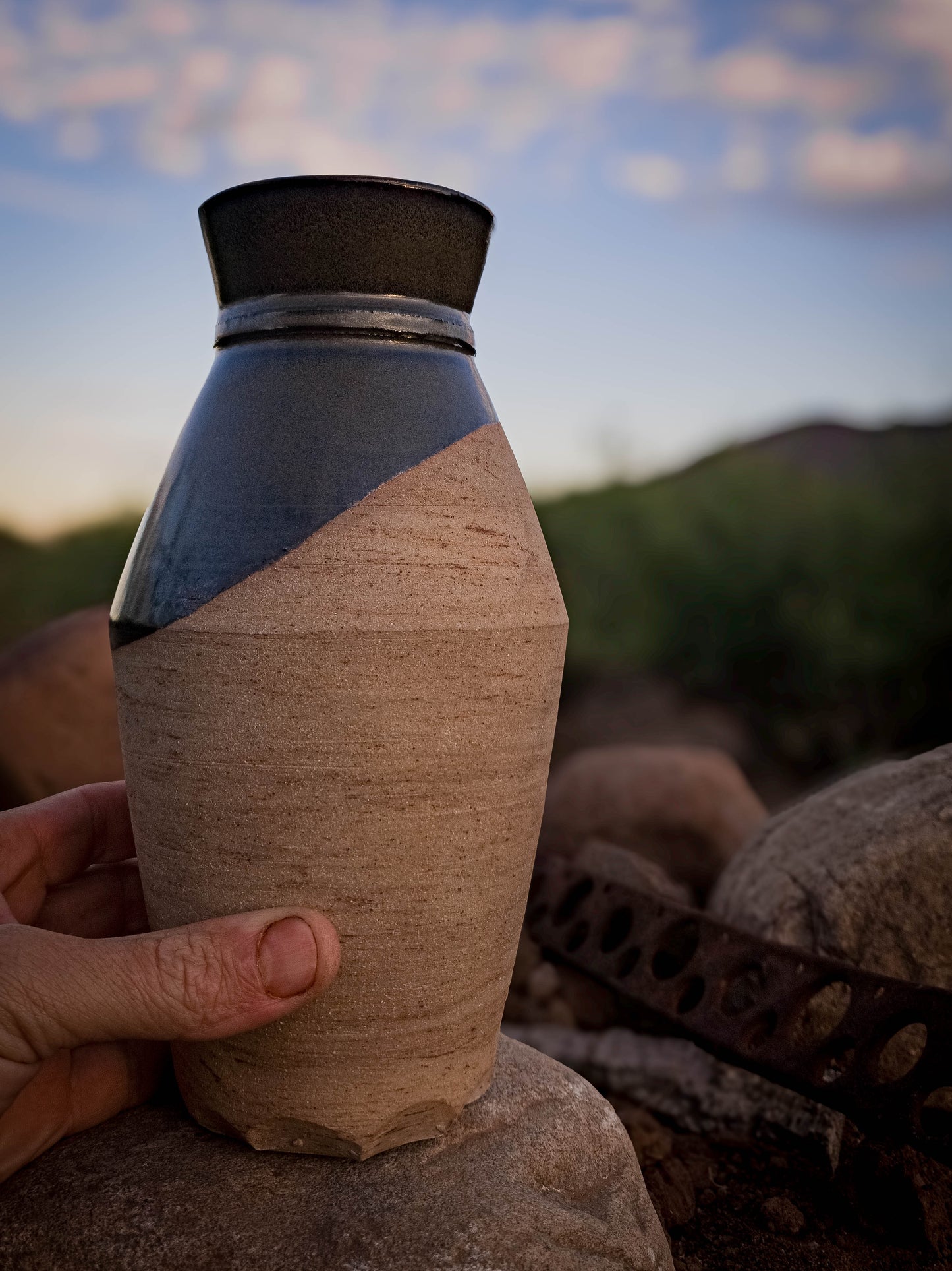 Desert Verdigris Vase #2 by Dirt Creature Pottery