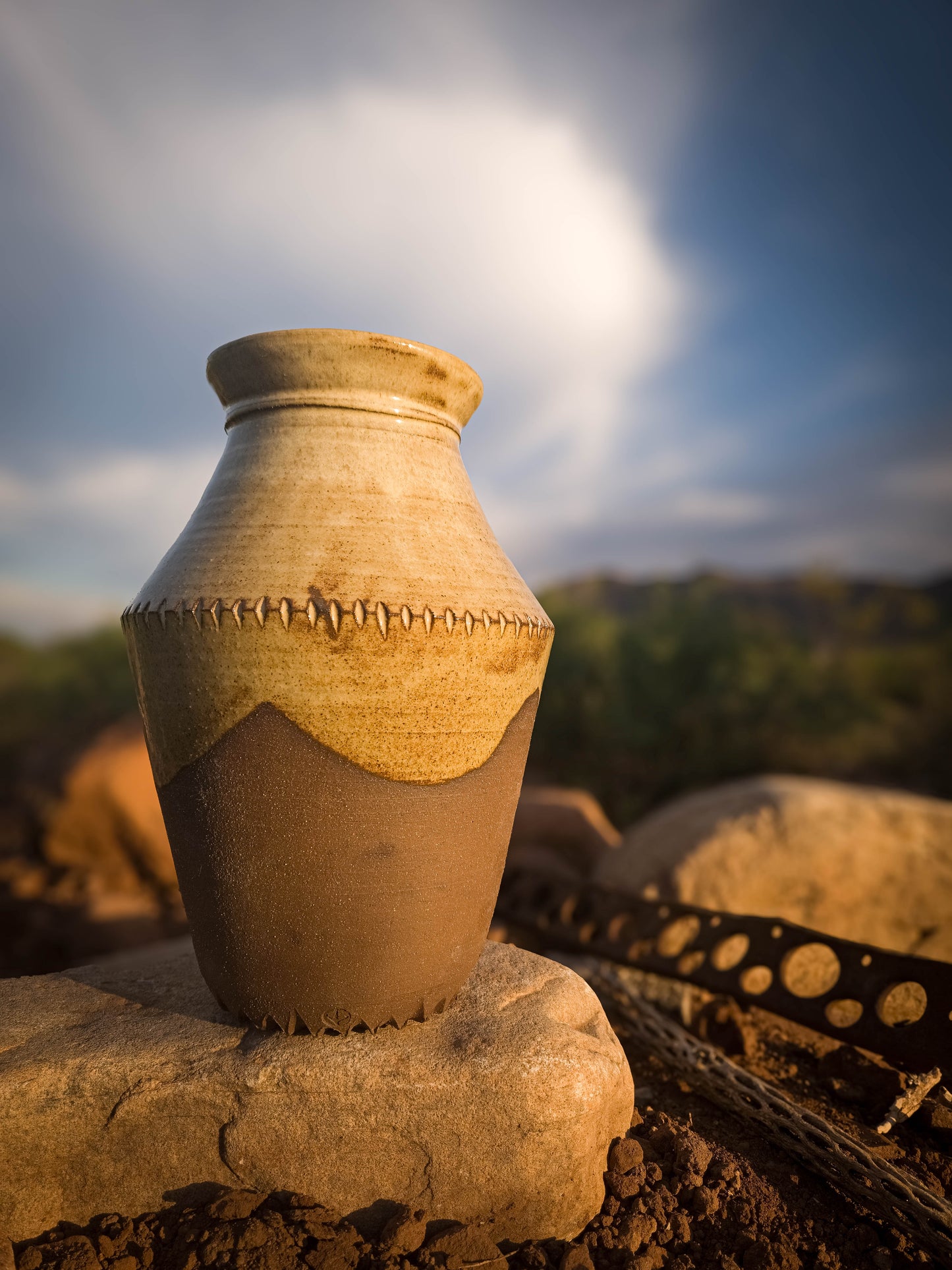 Desert Sacaton Vase by Dirt Creature Pottery
