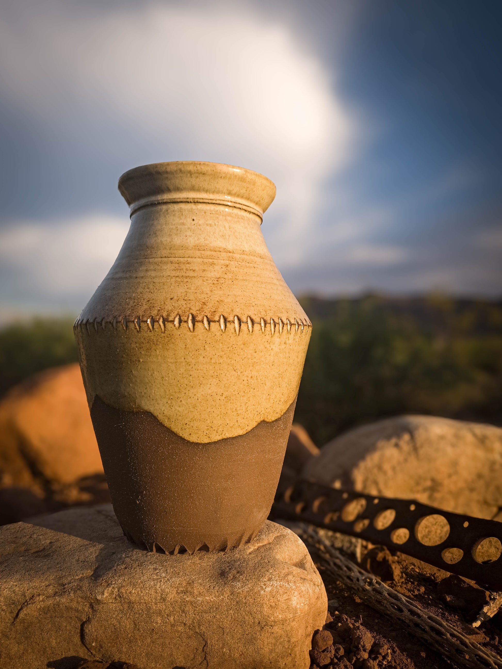 Desert Sacaton Vase by Dirt Creature Pottery