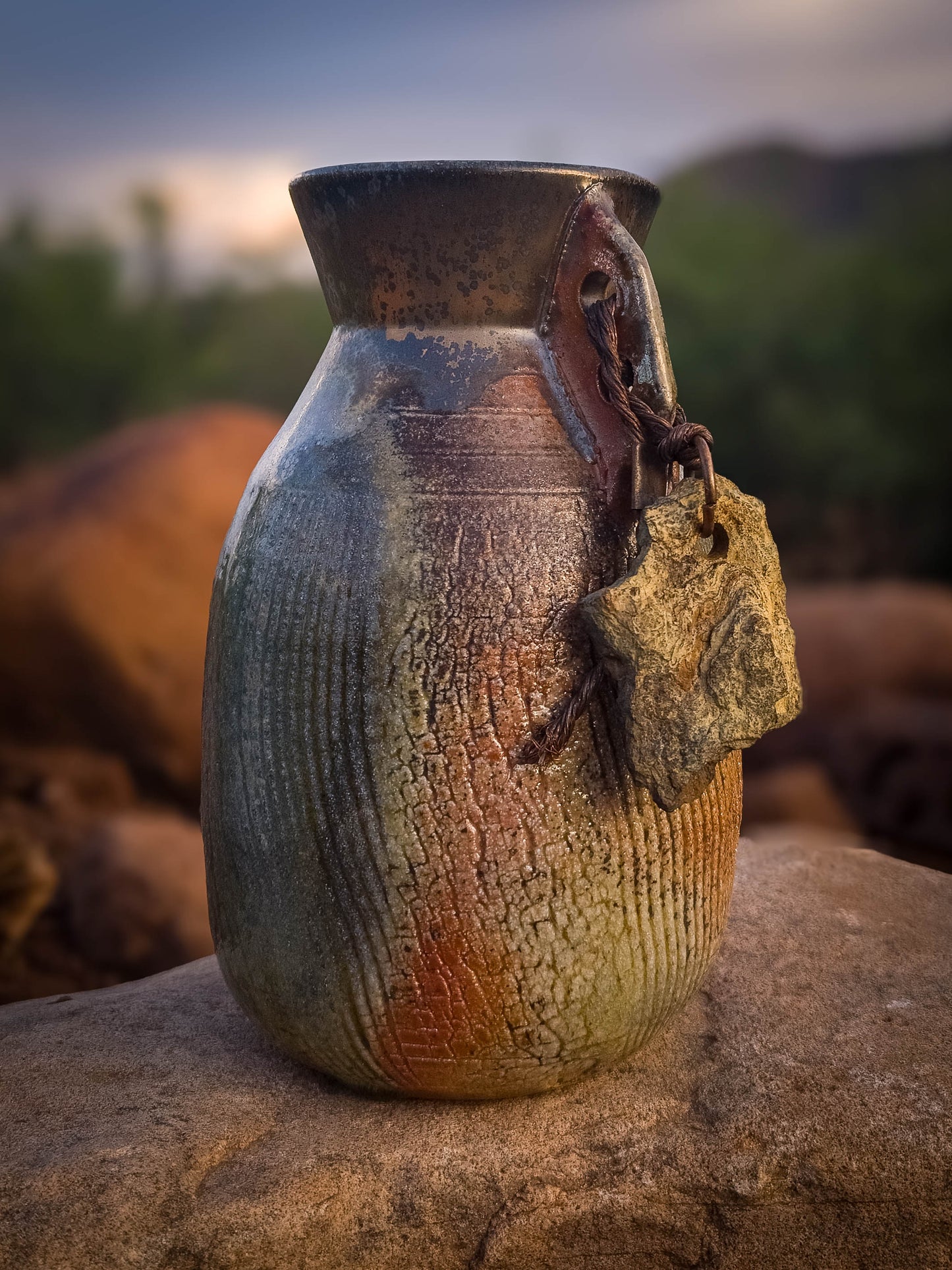 Small Wood Fire Vase by Dirt Creature Pottery