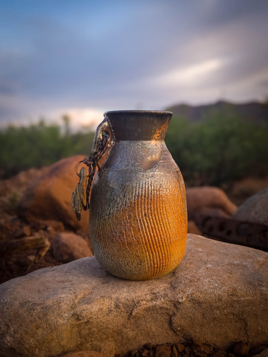 Small Wood Fire Vase by Dirt Creature Pottery