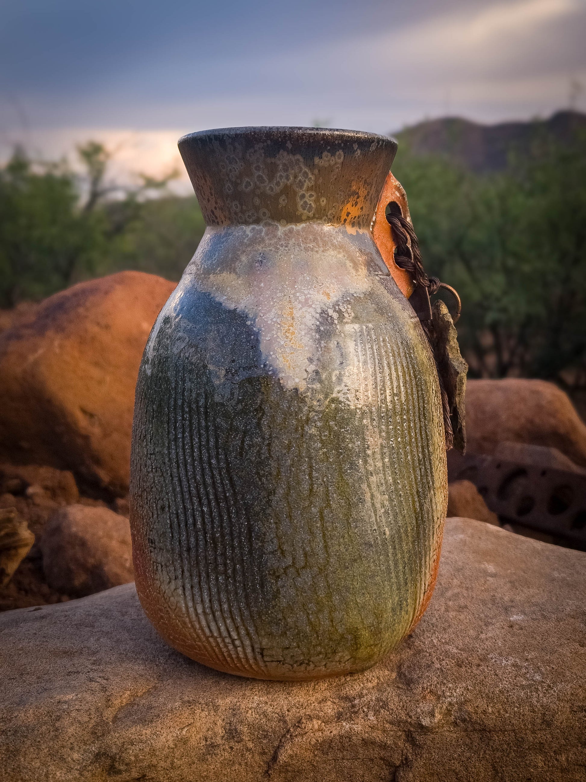 Small Wood Fire Vase by Dirt Creature Pottery