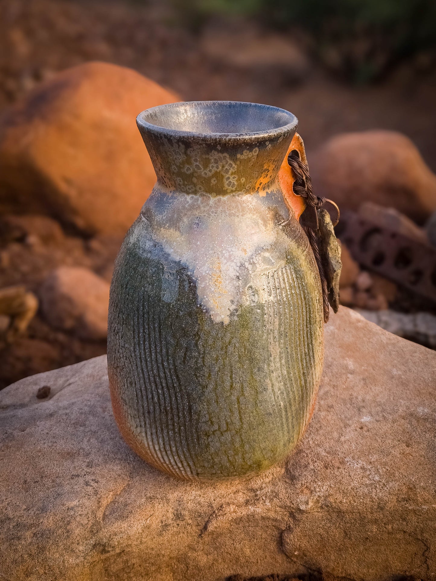 Small Wood Fire Vase by Dirt Creature Pottery
