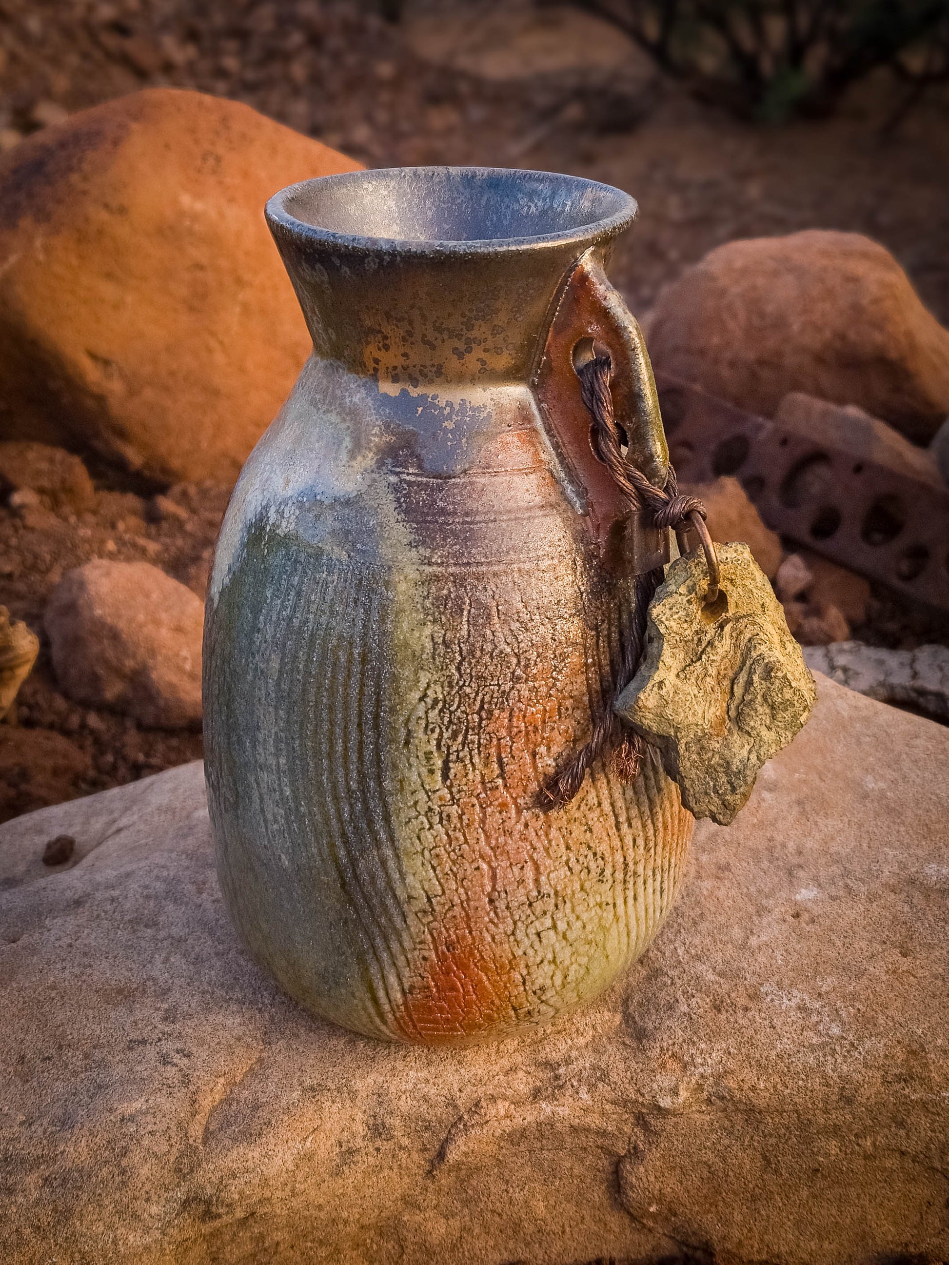Small Wood Fire Vase by Dirt Creature Pottery