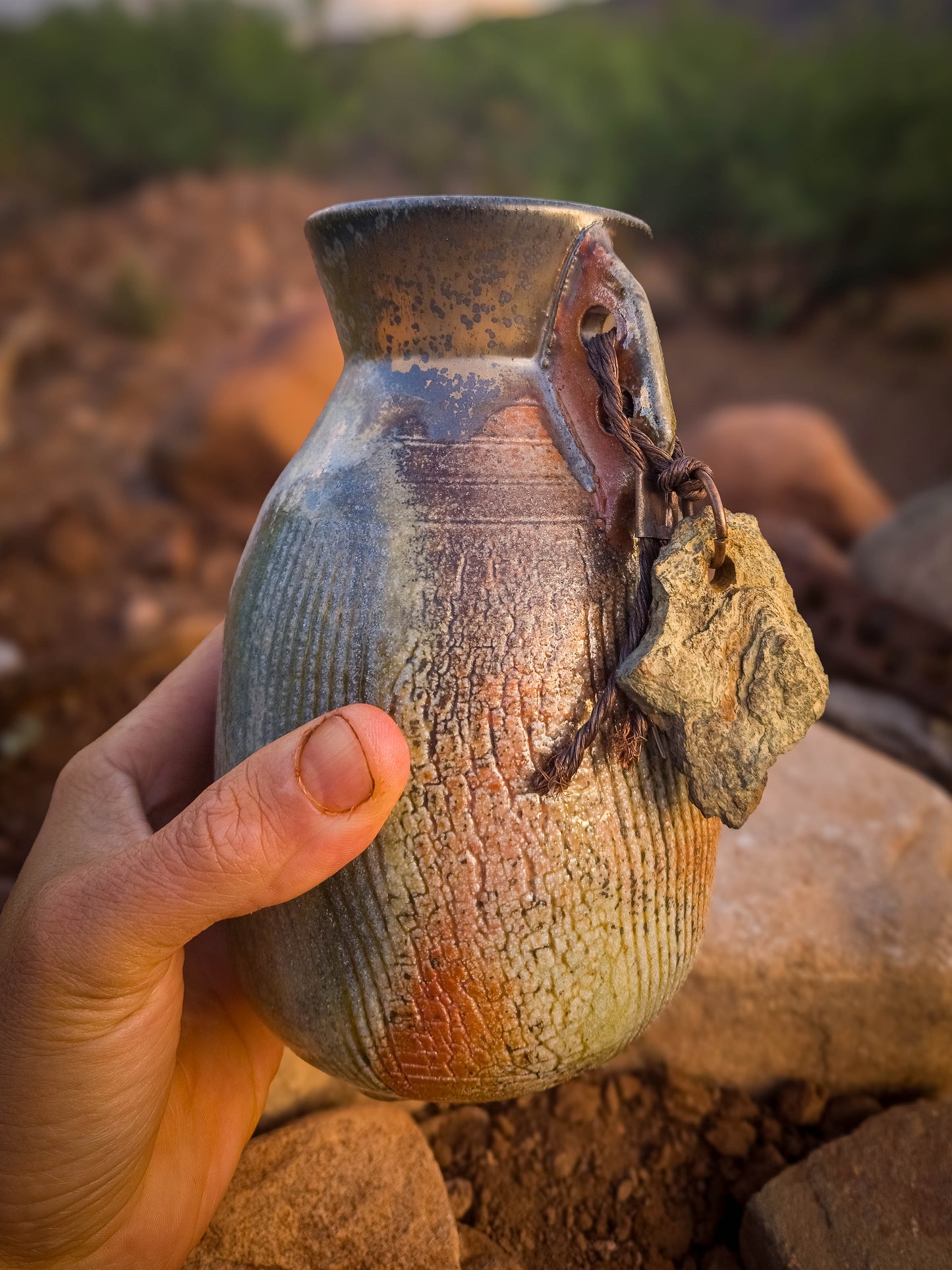 Small Wood Fire Vase by Dirt Creature Pottery