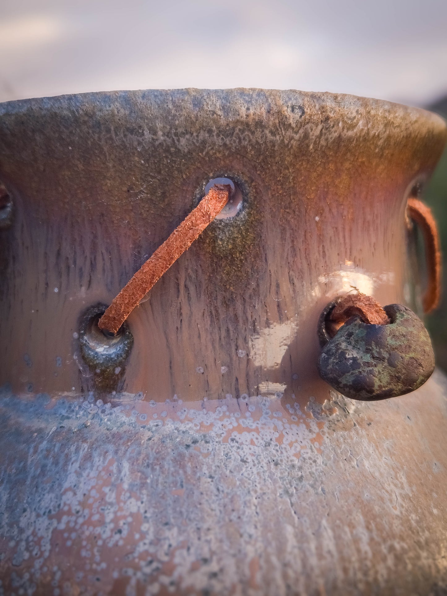 Badger Tail Wood Fire Vase by Dirt Creature Pottery