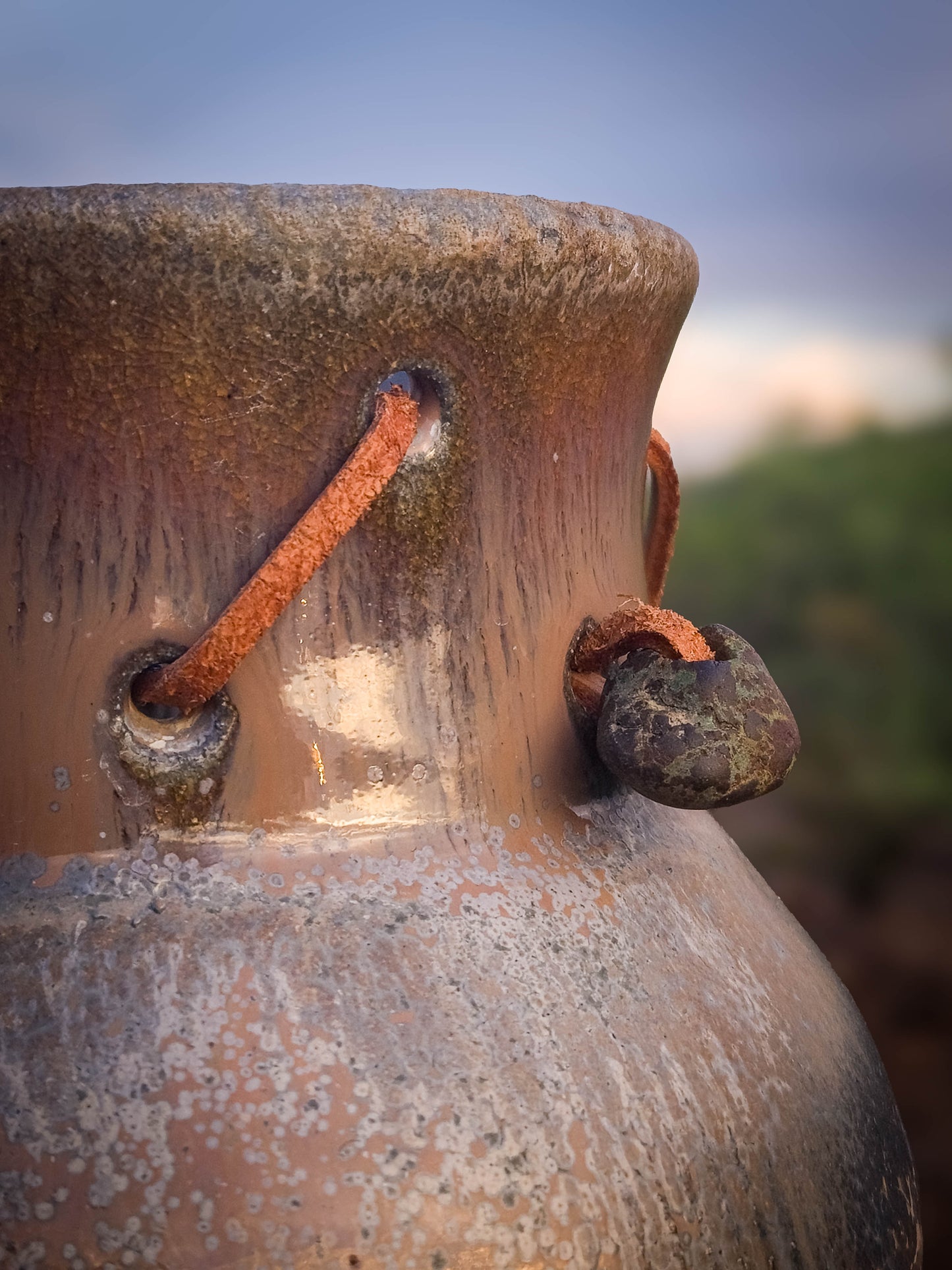 Badger Tail Wood Fire Vase by Dirt Creature Pottery
