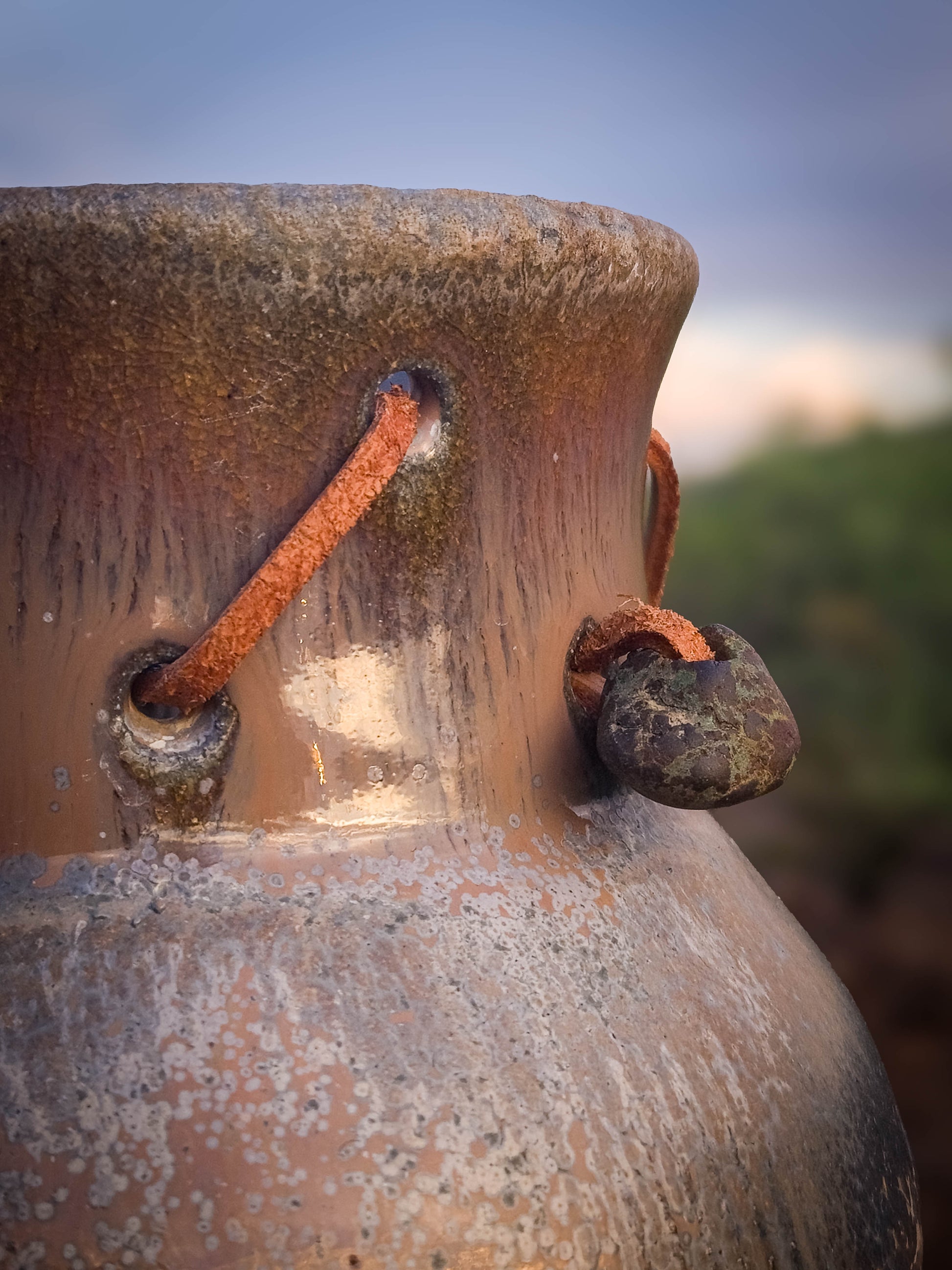 Badger Tail Wood Fire Vase by Dirt Creature Pottery